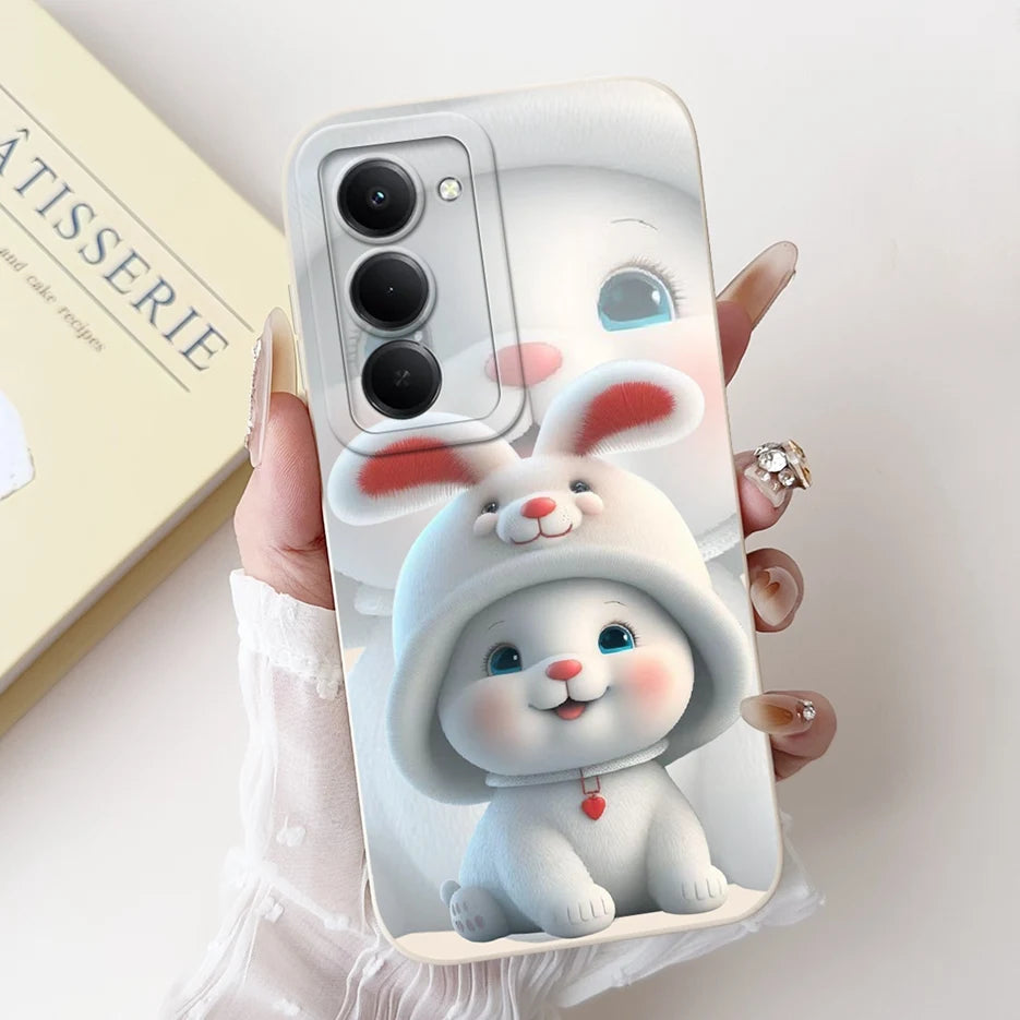 Capa para Xiaomi Redmi 15 4G e 5G | Panda e Coelho | Silicone Flexível Antichoque | Proteção Premium para Celular