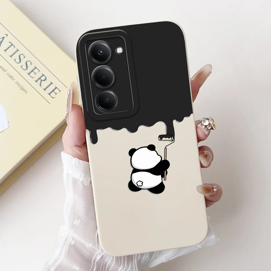 Capa para Xiaomi Redmi 15 4G e 5G | Panda e Coelho | Silicone Flexível Antichoque | Proteção Premium para Celular
