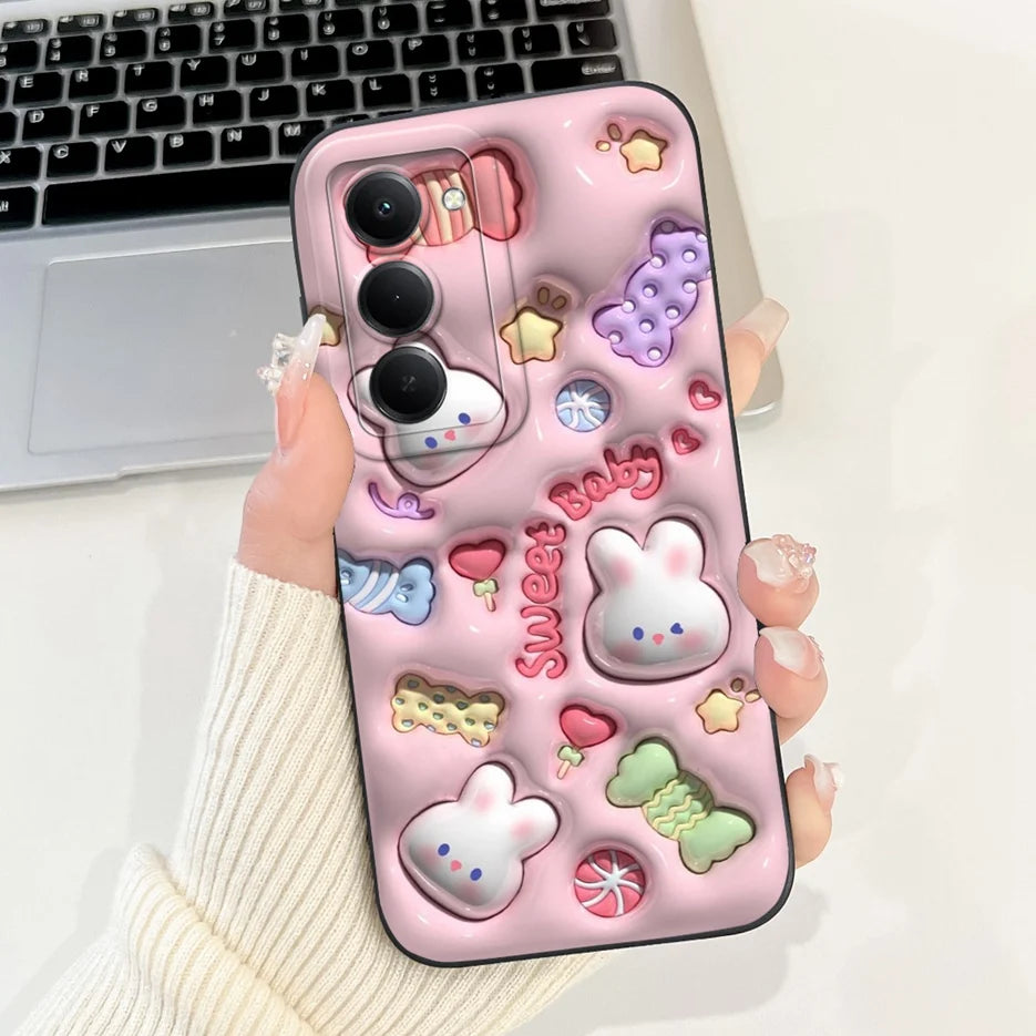 Capa para Xiaomi Redmi 15 4G e 5G | Panda e Coelho | Silicone Flexível Antichoque | Proteção Premium para Celular