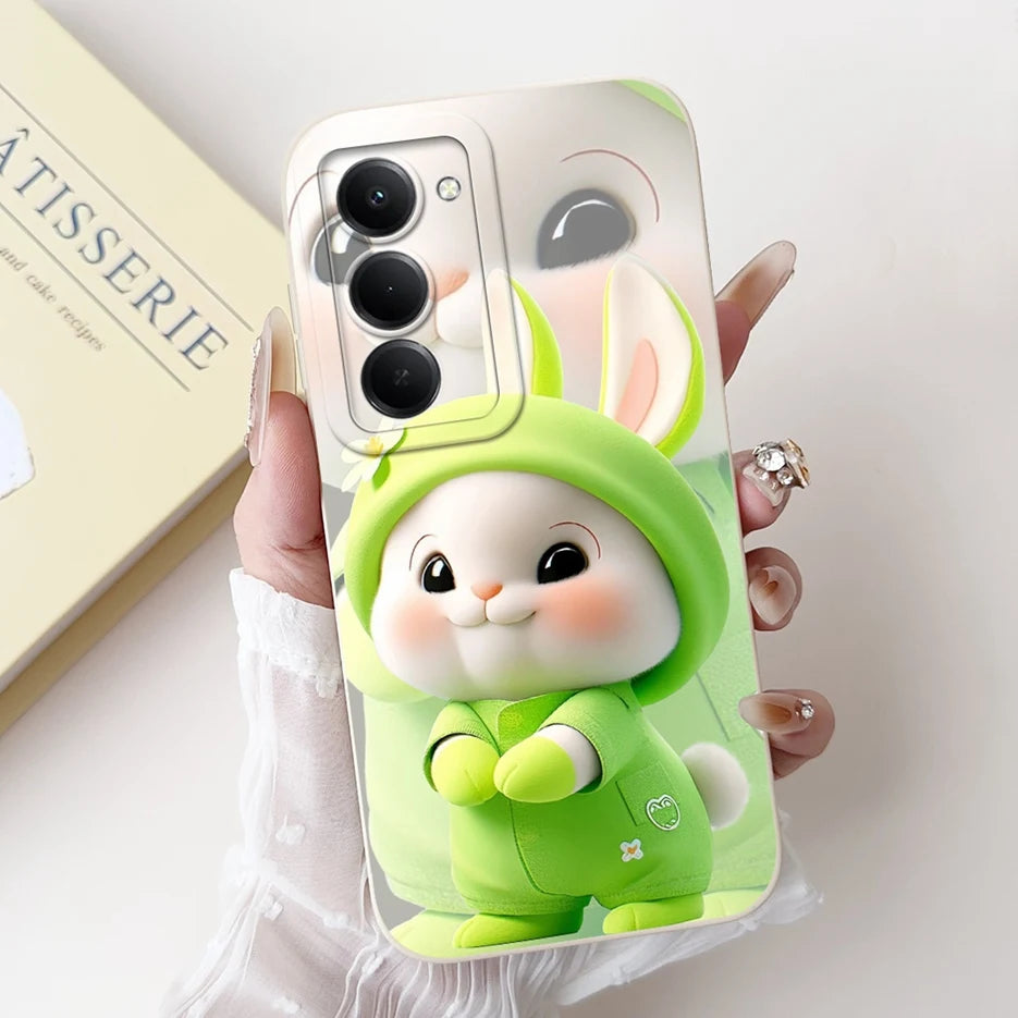 Capa para Xiaomi Redmi 15 4G e 5G | Panda e Coelho | Silicone Flexível Antichoque | Proteção Premium para Celular