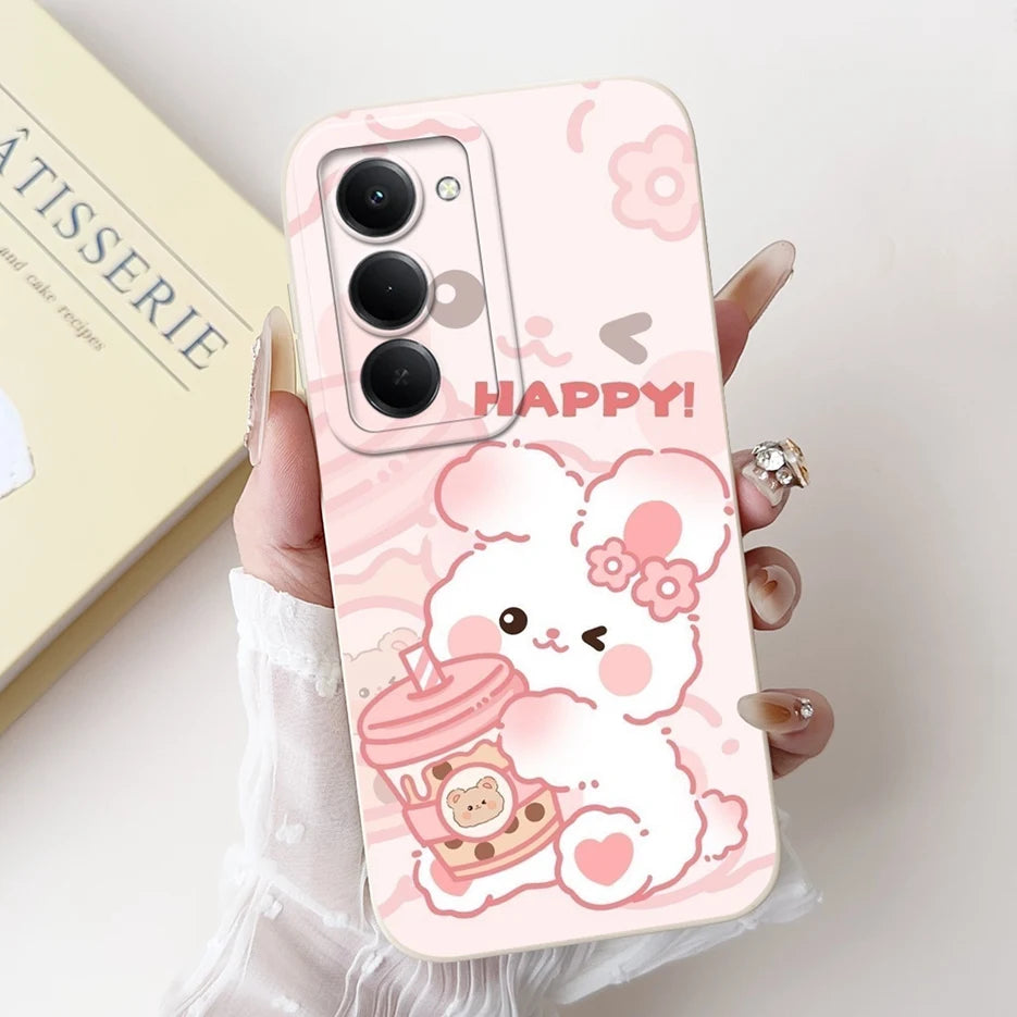 Capa para Xiaomi Redmi 15 4G e 5G | Panda e Coelho | Silicone Flexível Antichoque | Proteção Premium para Celular